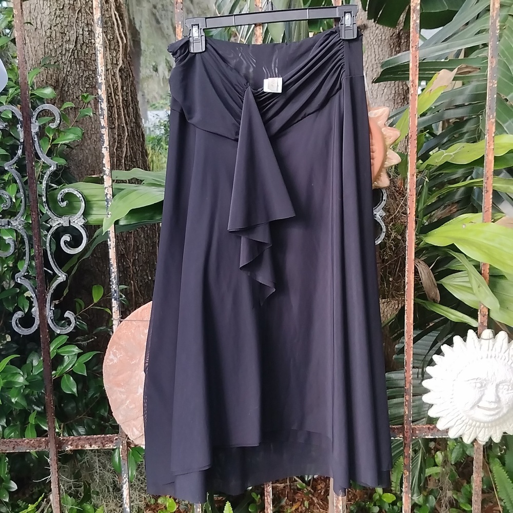 '90s, Profile designer sheer layered black skirt medium